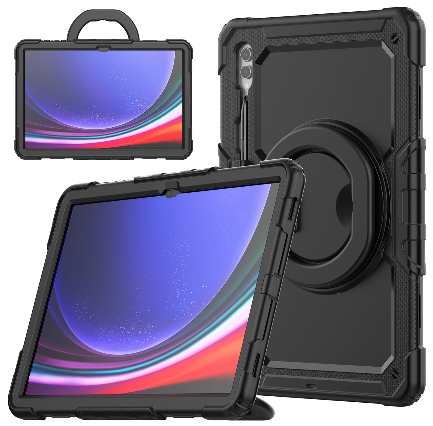 Mobilize Rotating Defender Case Stand Function For Samsung Galaxy Tab S9 Ultra/S10 Ultra 14.6 Black