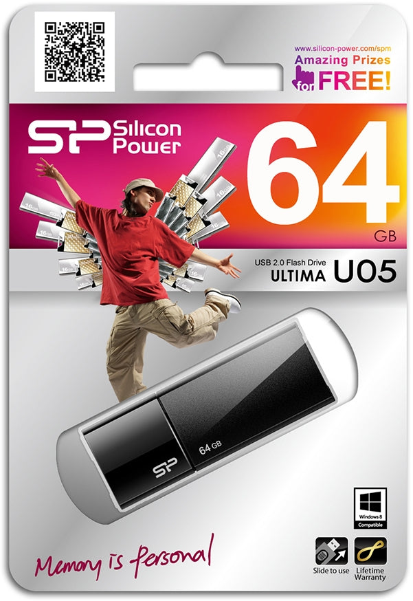 Silicon Power U05 Ultima Usb Pendrive 64Gb Usb 2.0 Black