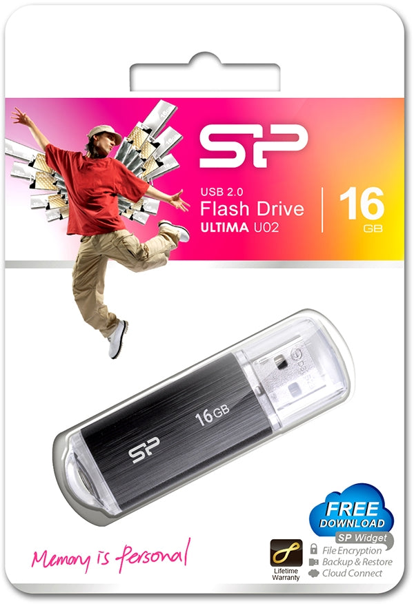 Silicon Power U02 Ultima Usb Pendrive 16Gb Usb 2.0 Black