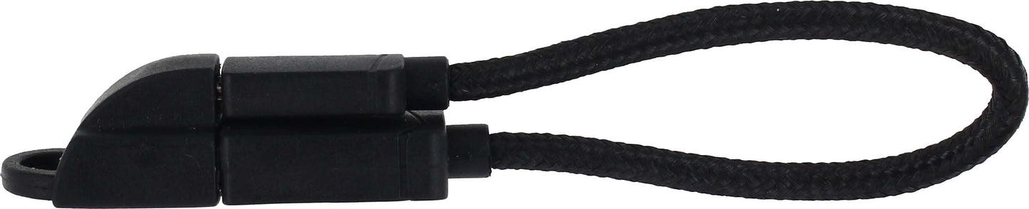 Keymate Charge/Sync Keychain Cable Nylon Braided Micro Usb Black
