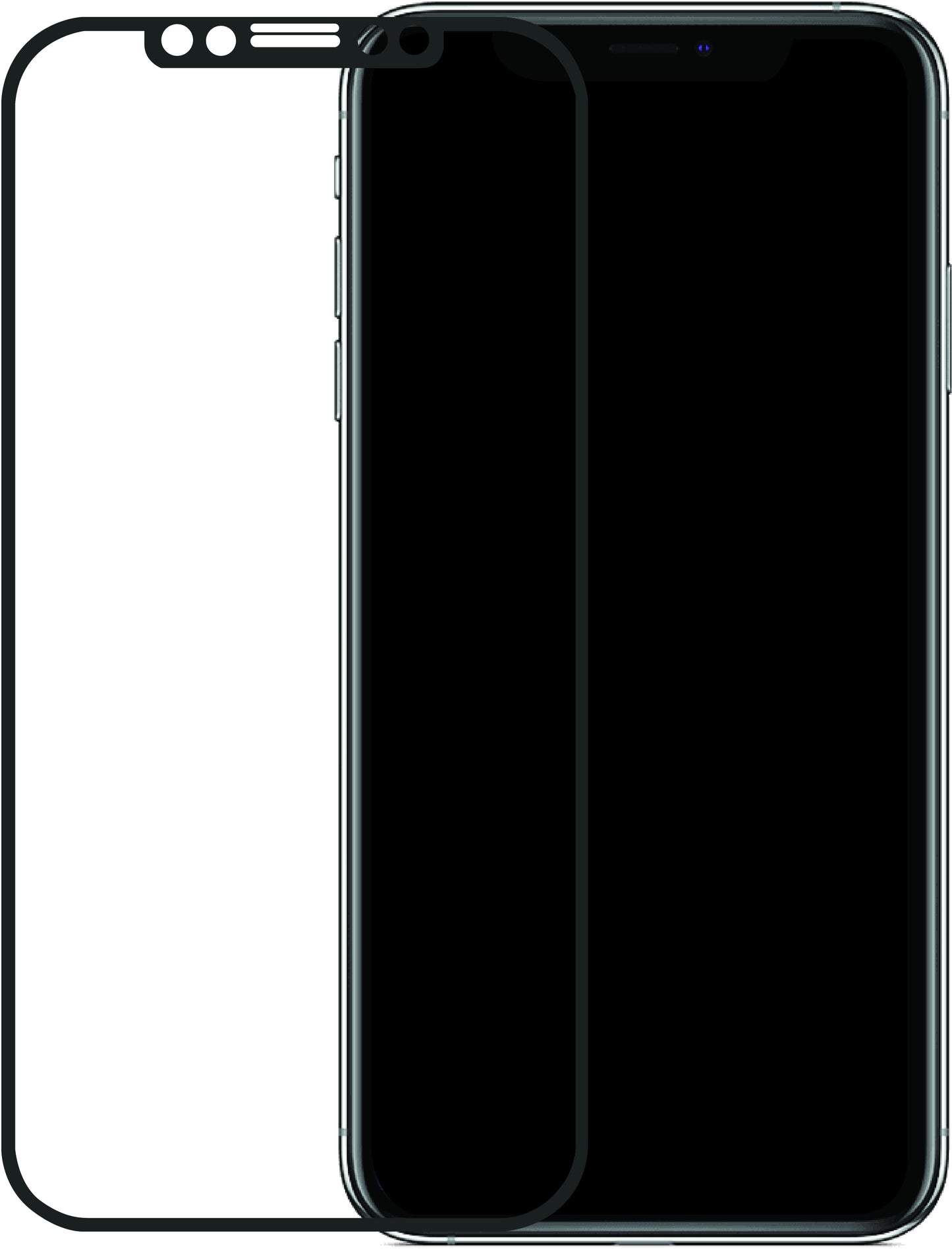 Mobilize Edge-To-Edge Glass Screen Protector Apple Iphone Xs Max/11 Pro Max Black Full Glue