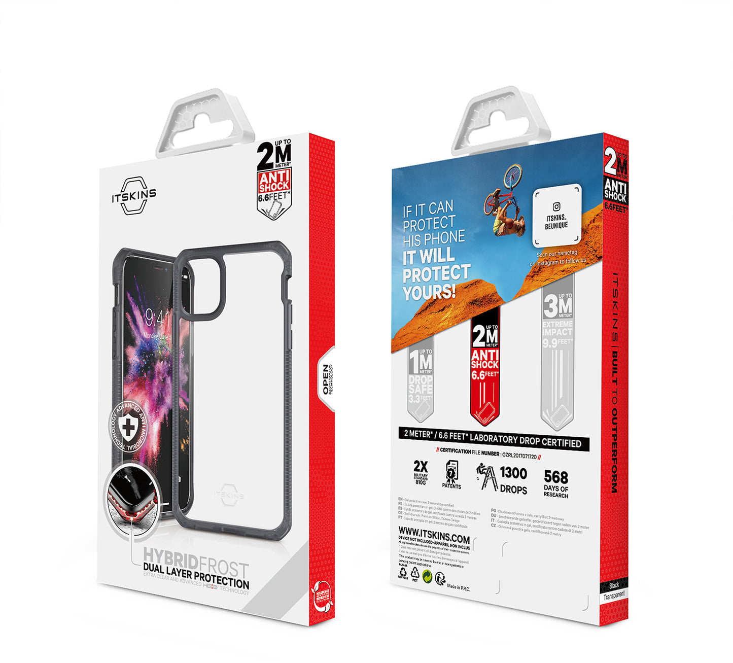 Itskins Level 2 Hybridfrost For Apple Iphone 11/Xr Transparent Black