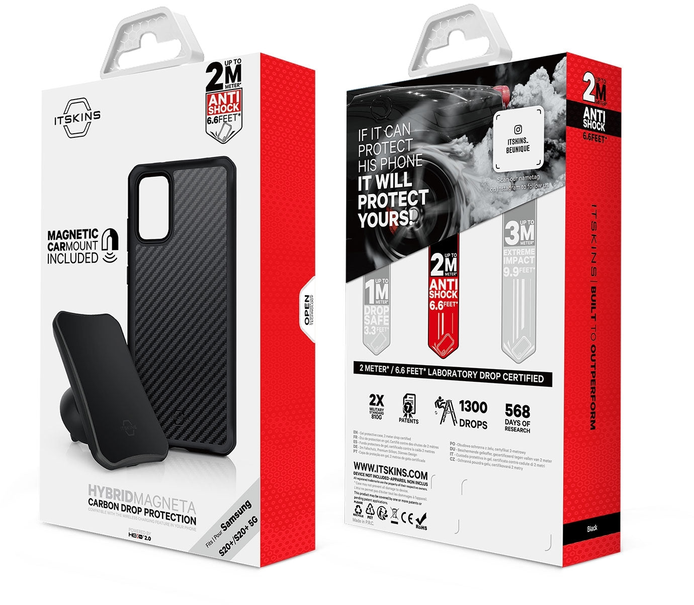 Itskins Level 2 Hybridfusion For Samsung Galaxy S20 Ultra/S20 Ultra 5G Carbon