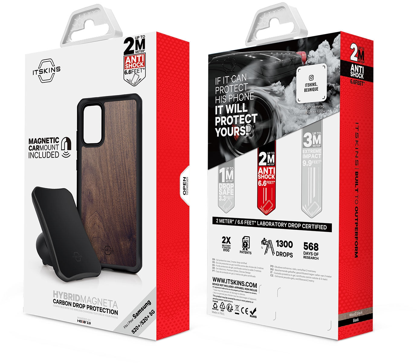 Itskins Level 2 Hybridfusion For Samsung Galaxy S20+/S20+ 5G Dark Wood