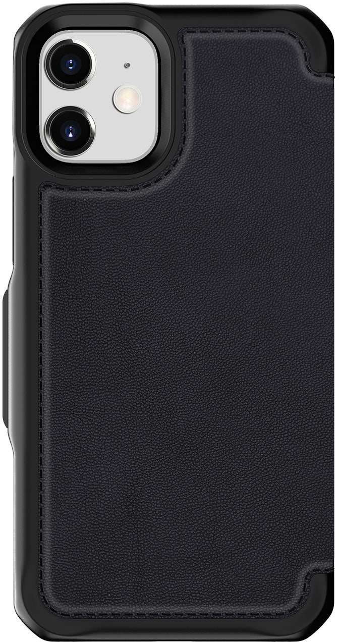 Itskins Level 2 Hybridfolio Leather For Apple Iphone 12 Mini Pure Black