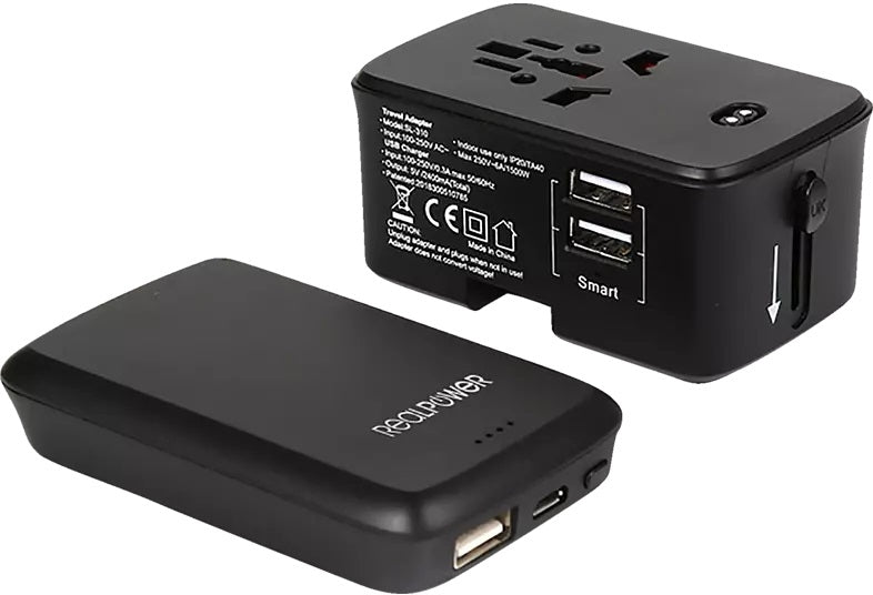 Real Power Travelcharge-4K Realpower Travel Charger + Powerbank 4000Mah Black