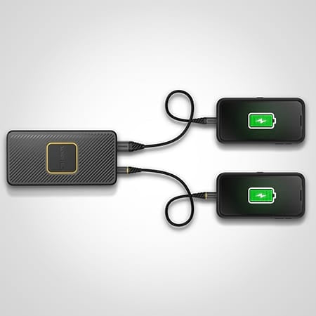 Otterbox Dual Port Fast Charge Power Bank 15000 Mah 18W + Qi Wireless Charger 10W Black