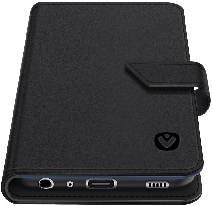Valenta Leather Book Case Snap Universal Large Black