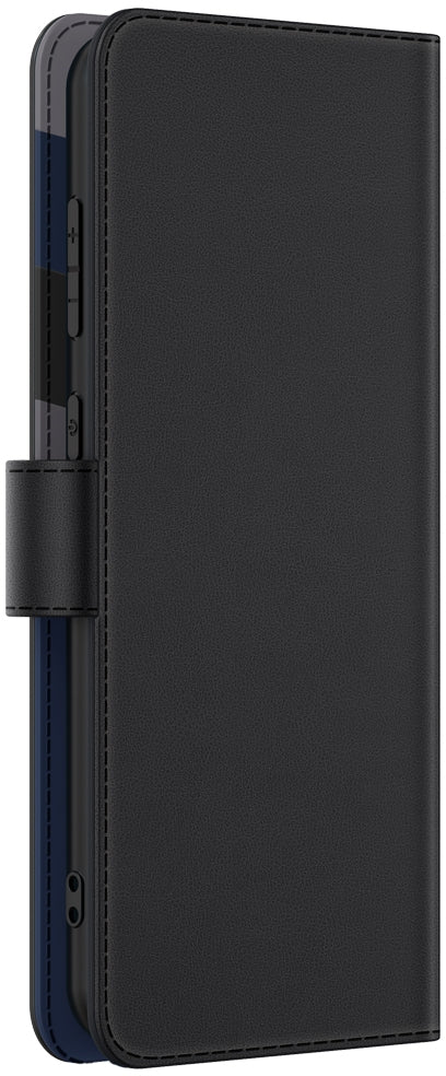 Valenta Leather Book Case Snap Universal Large Black