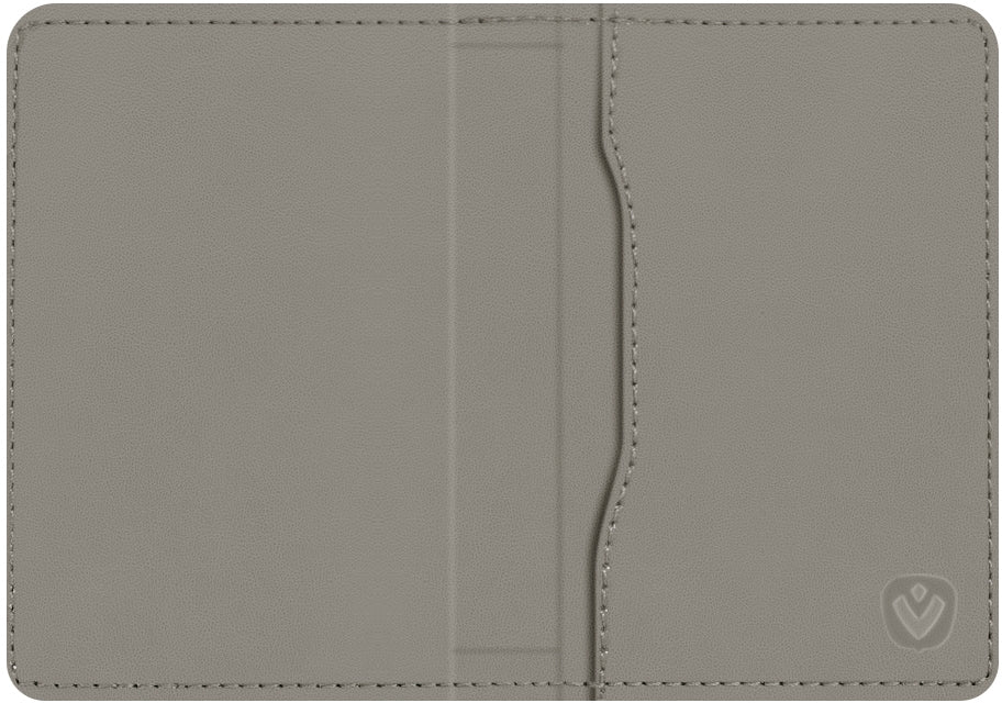 Valenta Leather Card Wallet Snap Grey