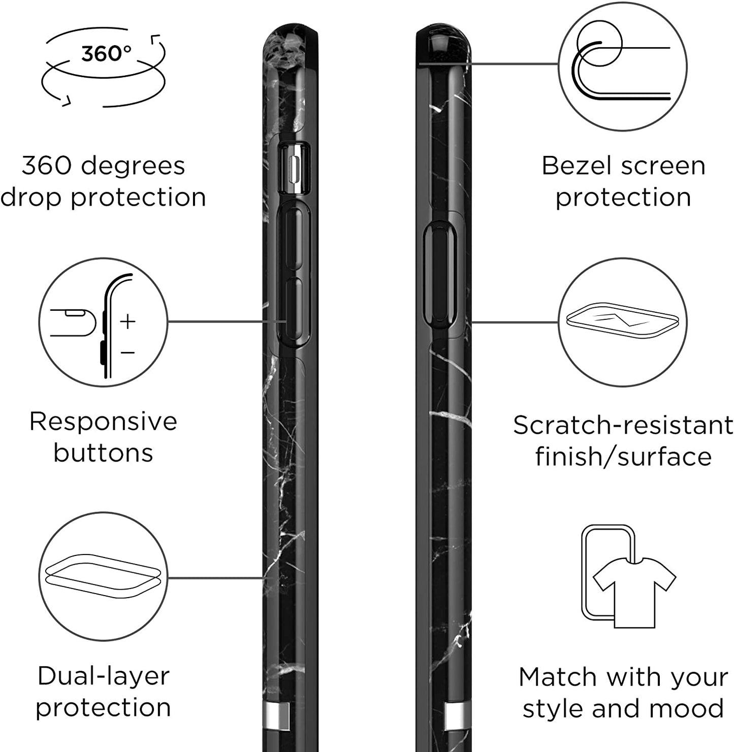 Richmond & Finch Freedom Series One-Piece Apple Iphone 13 Pro Black Marble