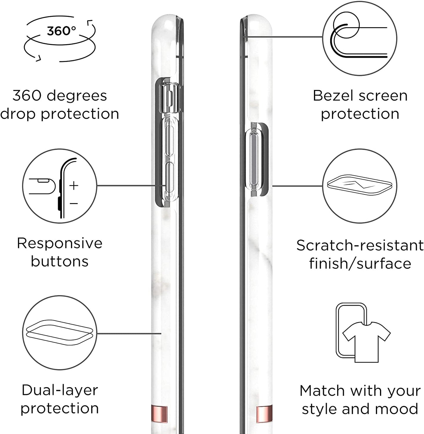 Richmond & Finch Freedom Series One-Piece Apple Iphone 13 Pro White Marble