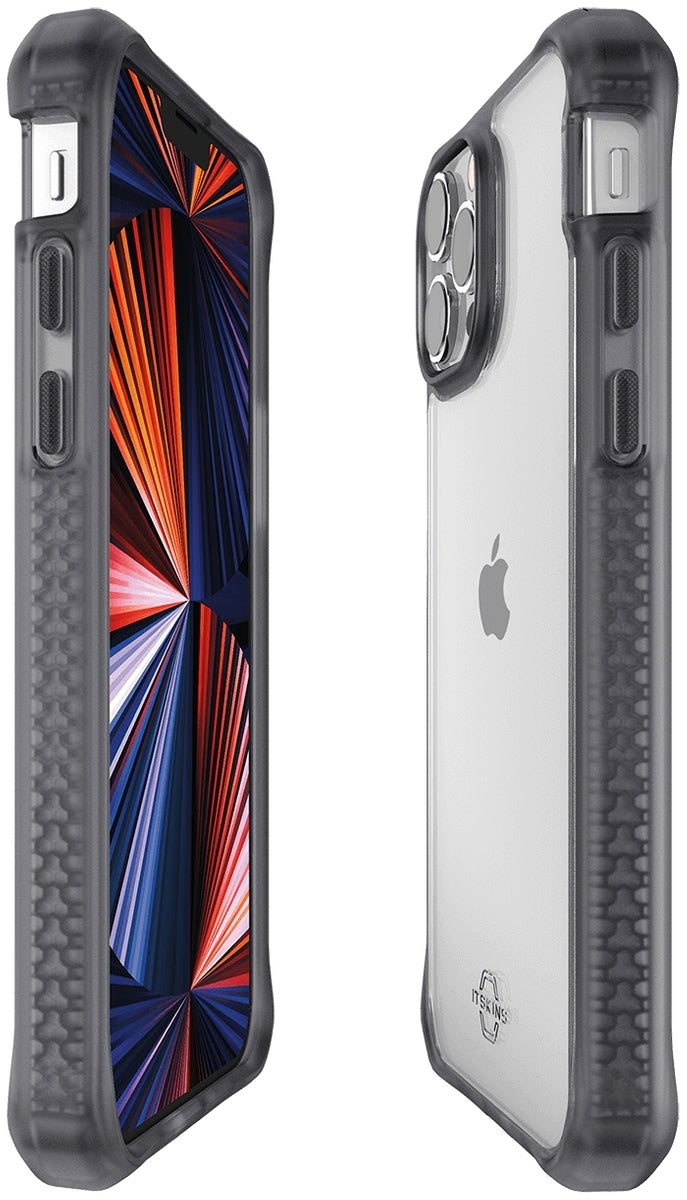 Itskins Level 2 Hybridfrost For Apple Iphone 13 Pro Max Transparent Black