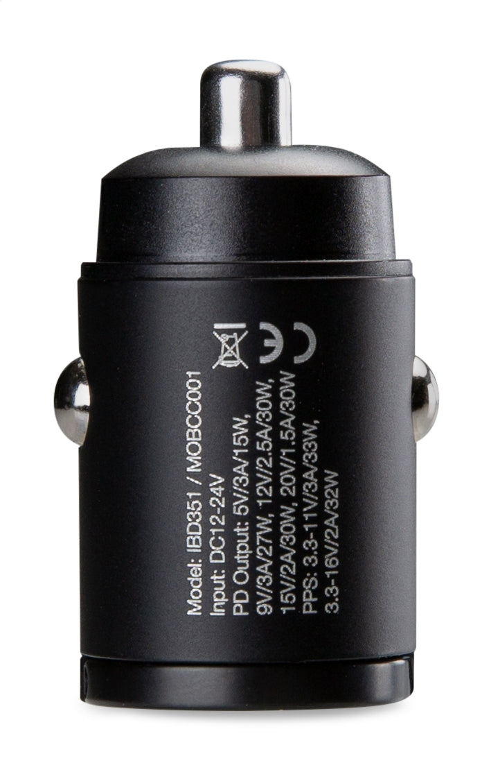 Mobilize Car Charger Usb-C 30W With Pd/Pps Black