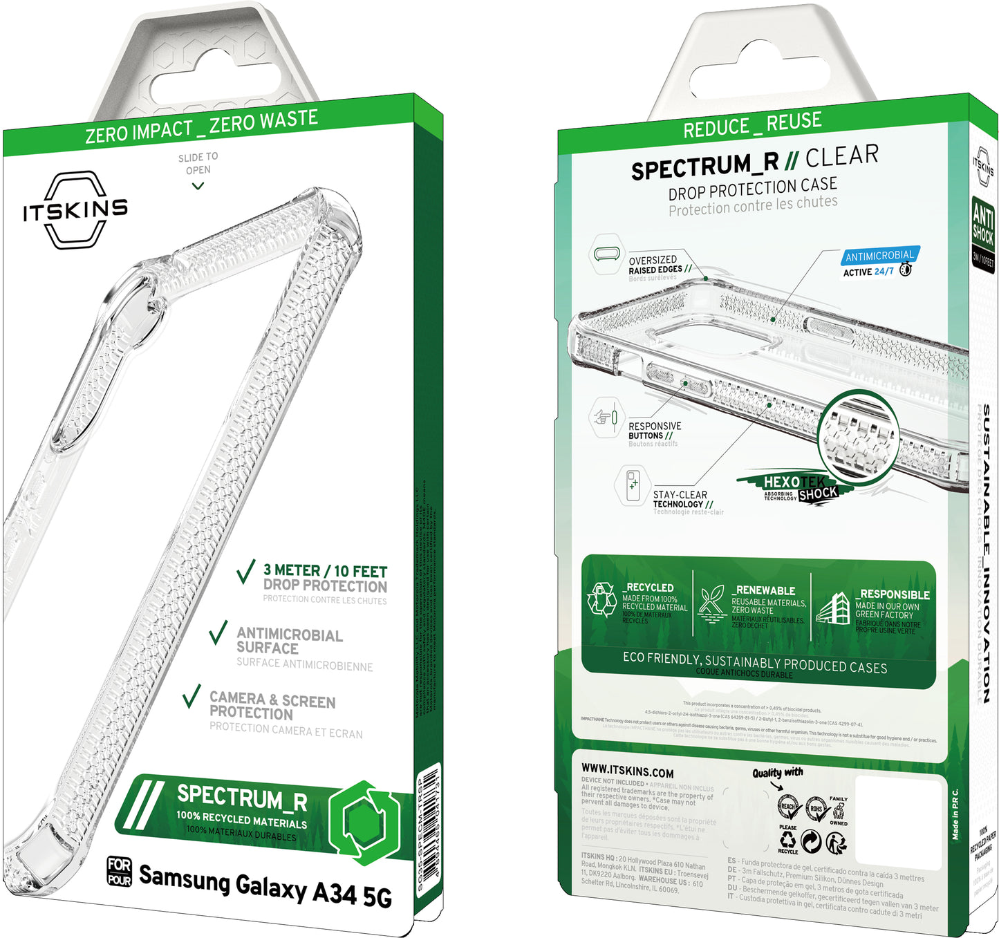 Itskins Level 2 Spectrumclear_R For Samsung Galaxy A34 5G Transparent