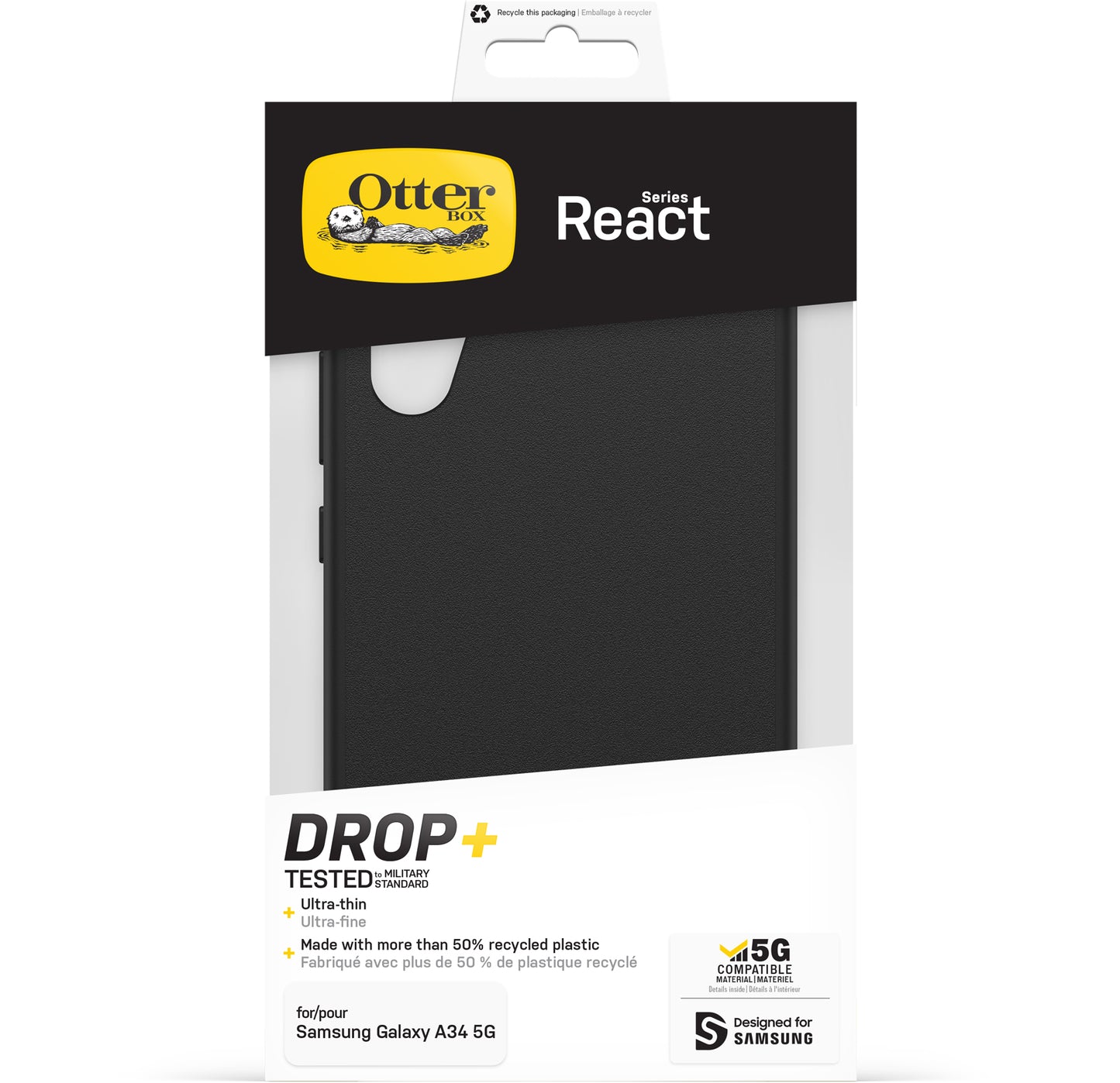 Otterbox React Series Samsung Galaxy A34 5G Black