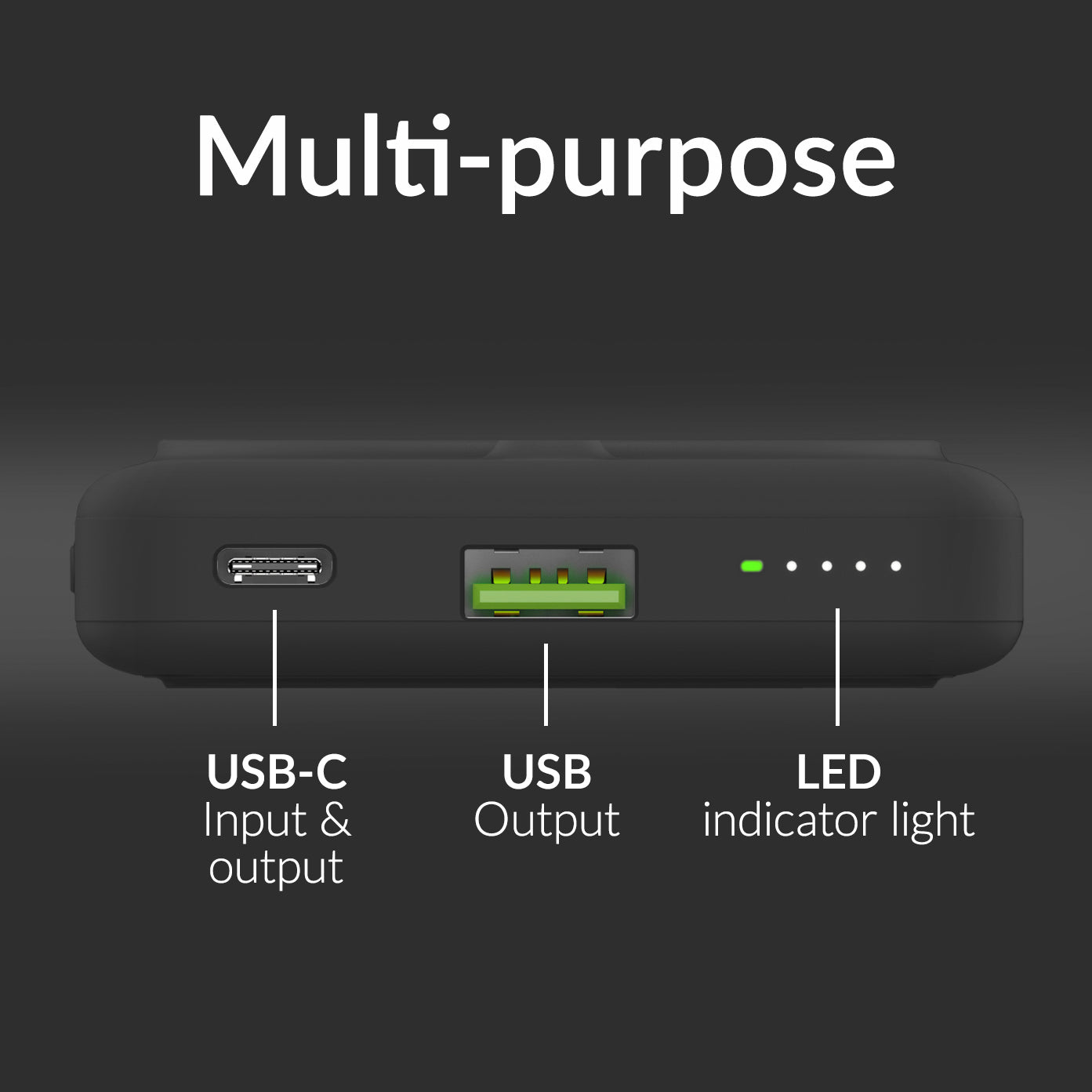Mobilize Magnetic Wireless Magsafe Compatible Pd Stand Power Bank 10000Mah 15W Black