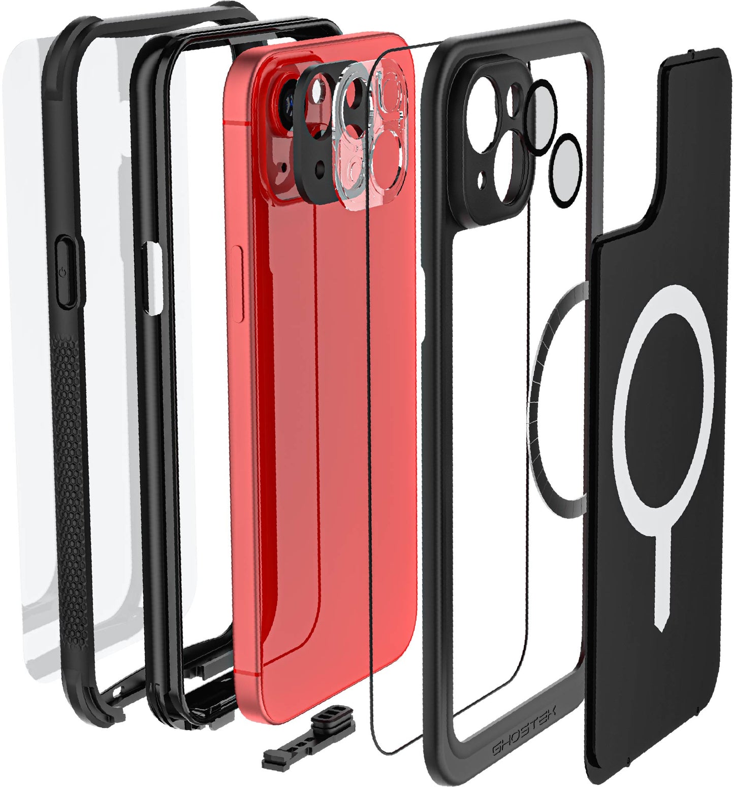 Ghostek Nautical Waterproof Magsafe Case + Belt Swivel Holster Apple Iphone 15 Plus Black