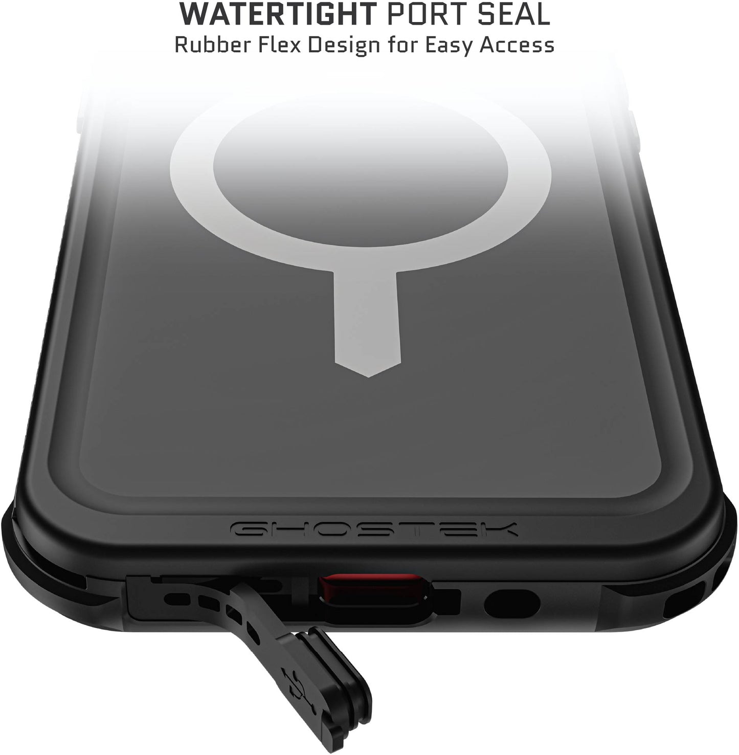 Ghostek Nautical Waterproof Magsafe Case + Belt Swivel Holster Apple Iphone 15 Plus Black