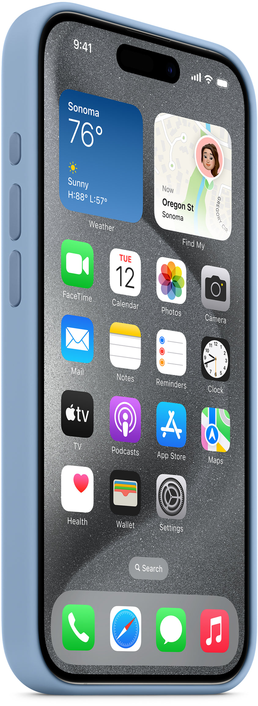 Apple Mt1Y3Zm/A Apple Silicone Case With Magsafe Iphone 15 Pro Max Winter Blue