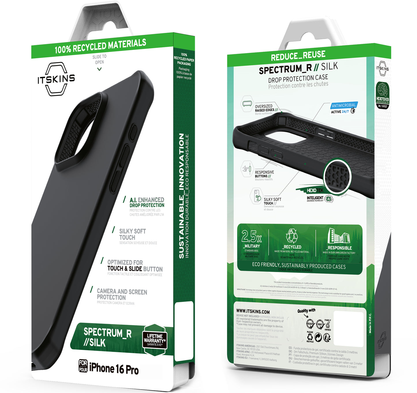 Itskins Level 3 Spectrumsilk_R For Apple Iphone 16 Pro Black