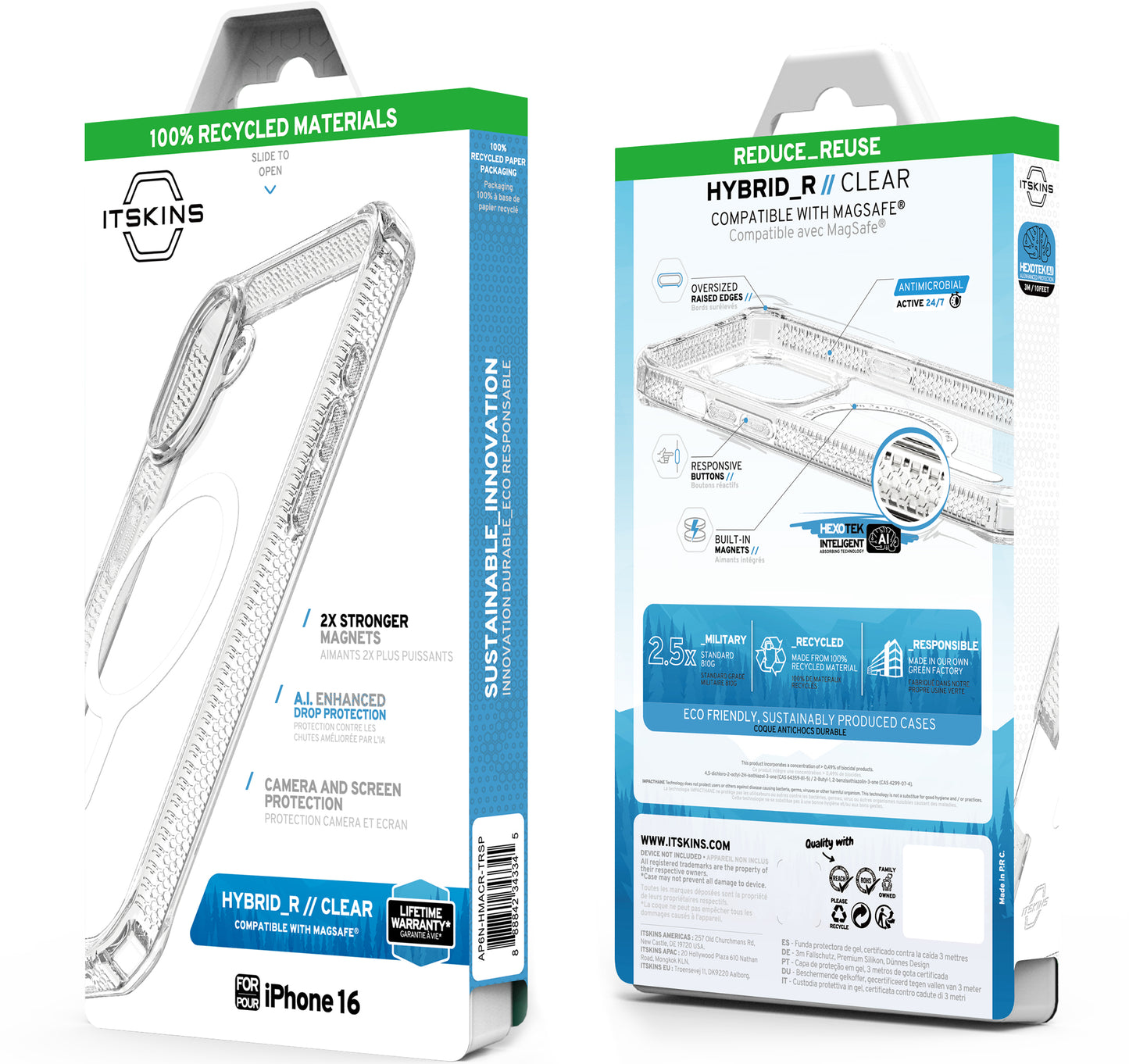 Itskins Level 2 Hybridmagclear_R For Apple Iphone 16 Transparent
