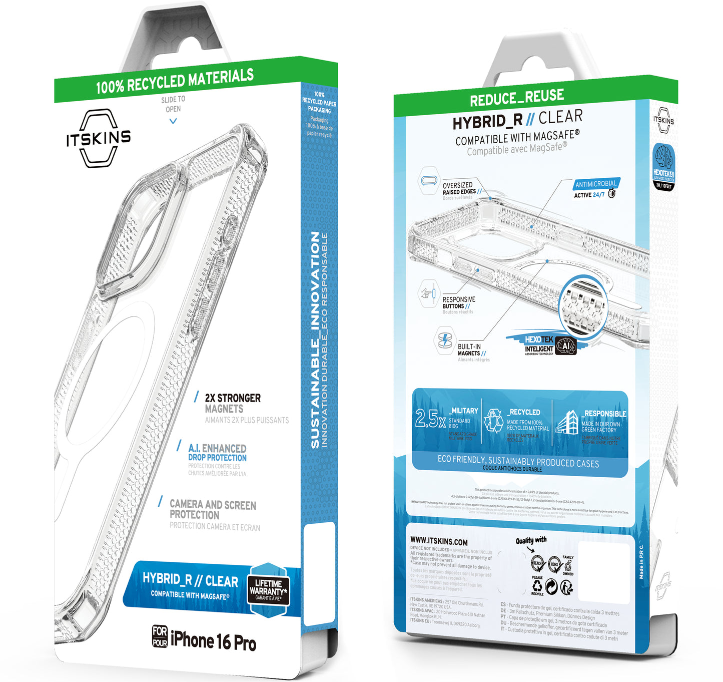 Itskins Level 2 Hybridmagclear_R For Apple Iphone 16 Pro Transparent