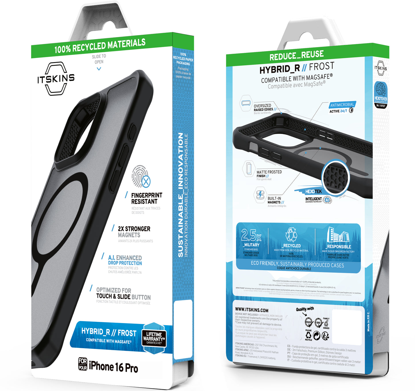 Itskins Level 2 Hybridmagfrost_R For Apple Iphone 16 Pro Black