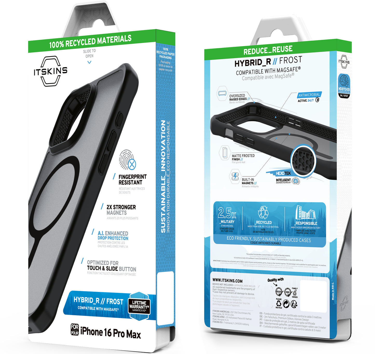 Itskins Level 2 Hybridmagfrost_R For Apple Iphone 16 Pro Max Black