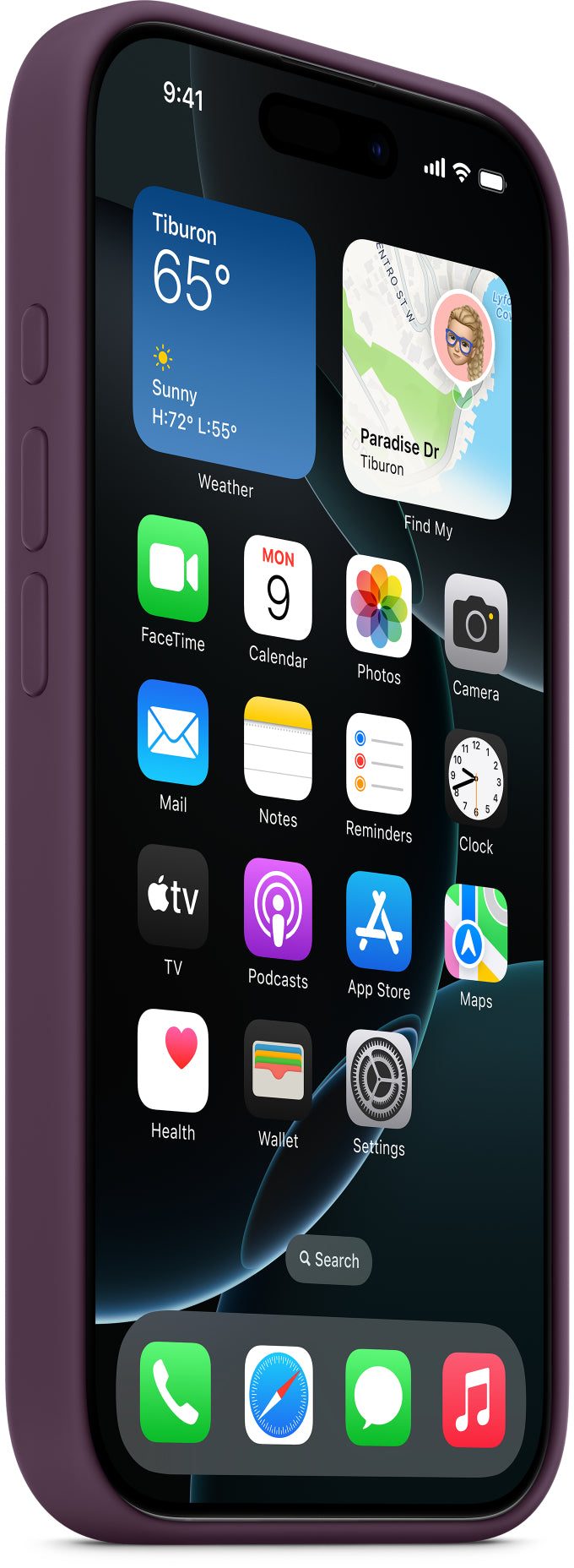 Apple Myym3Zm/A Apple Silicone Case With Magsafe Iphone 16 Pro Plum