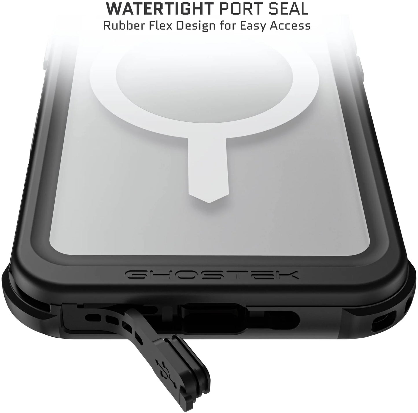 Ghostek Nautical Waterproof Magsafe Case + Belt Swivel Holster Apple Iphone 16 Clear