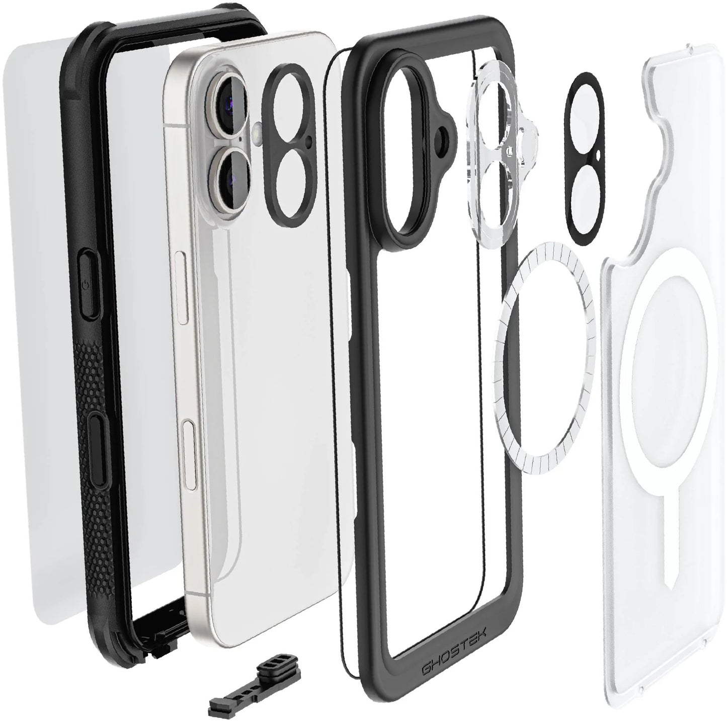 Ghostek Nautical Waterproof Magsafe Case + Belt Swivel Holster Apple Iphone 16 Clear