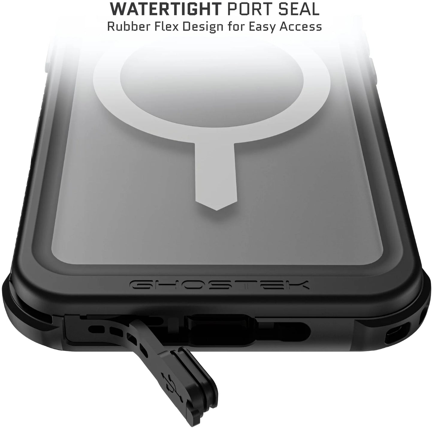 Ghostek Nautical Waterproof Magsafe Case + Belt Swivel Holster Apple Iphone 16 Pro Clear