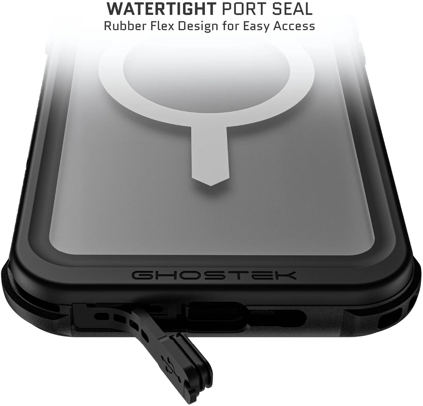 Ghostek Nautical Waterproof Magsafe Case + Belt Swivel Holster Apple Iphone 16 Pro Max Clear