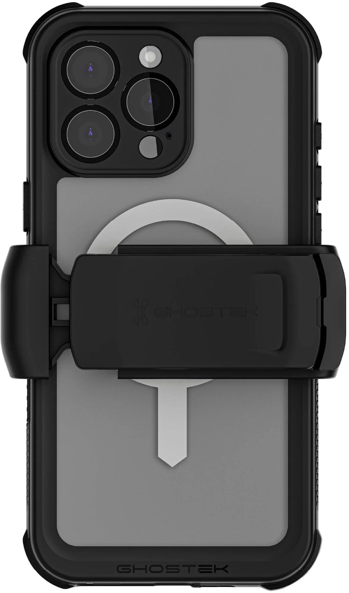 Ghostek Nautical Waterproof Magsafe Case + Belt Swivel Holster Apple Iphone 16 Pro Max Clear