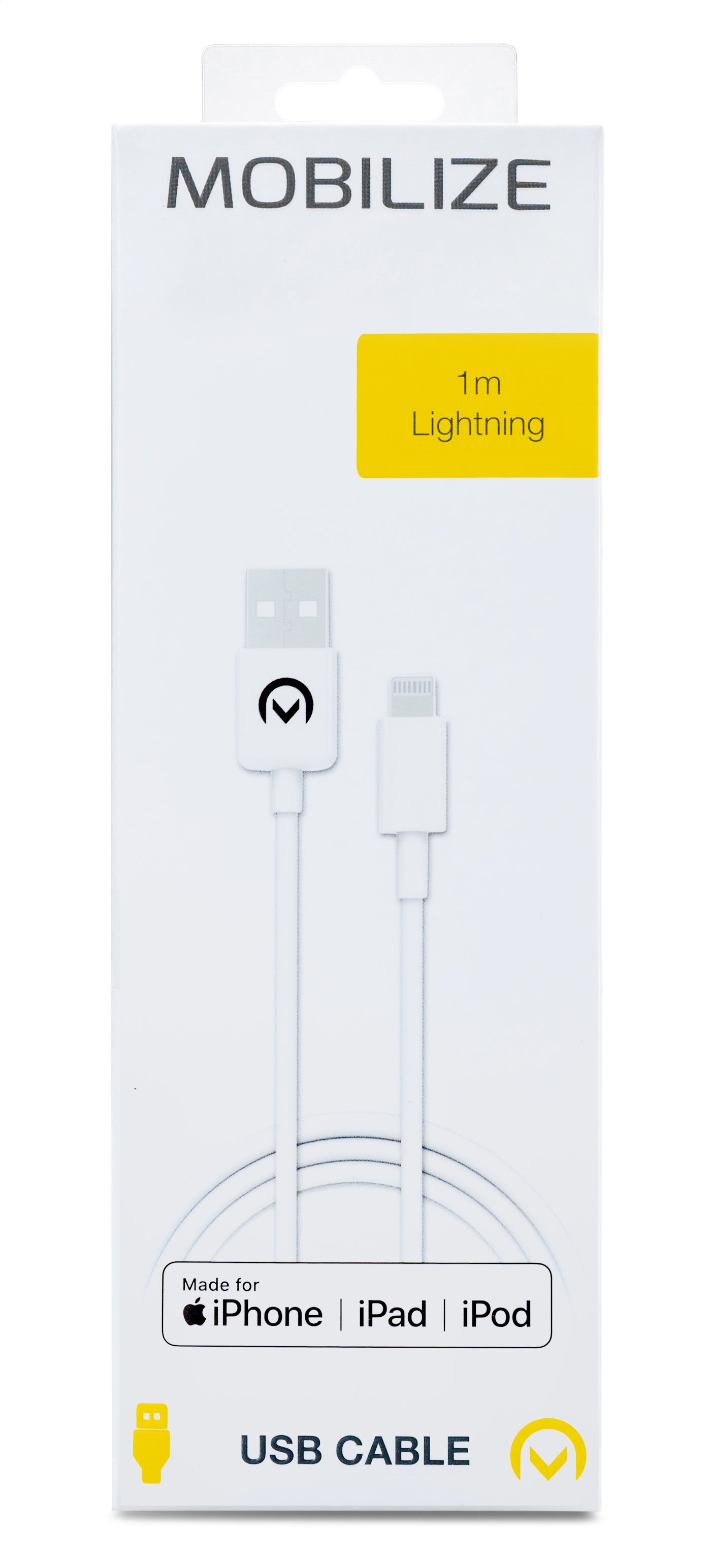Mobilize Cable Usb To Apple Mfi Lightning 1M. 12W White