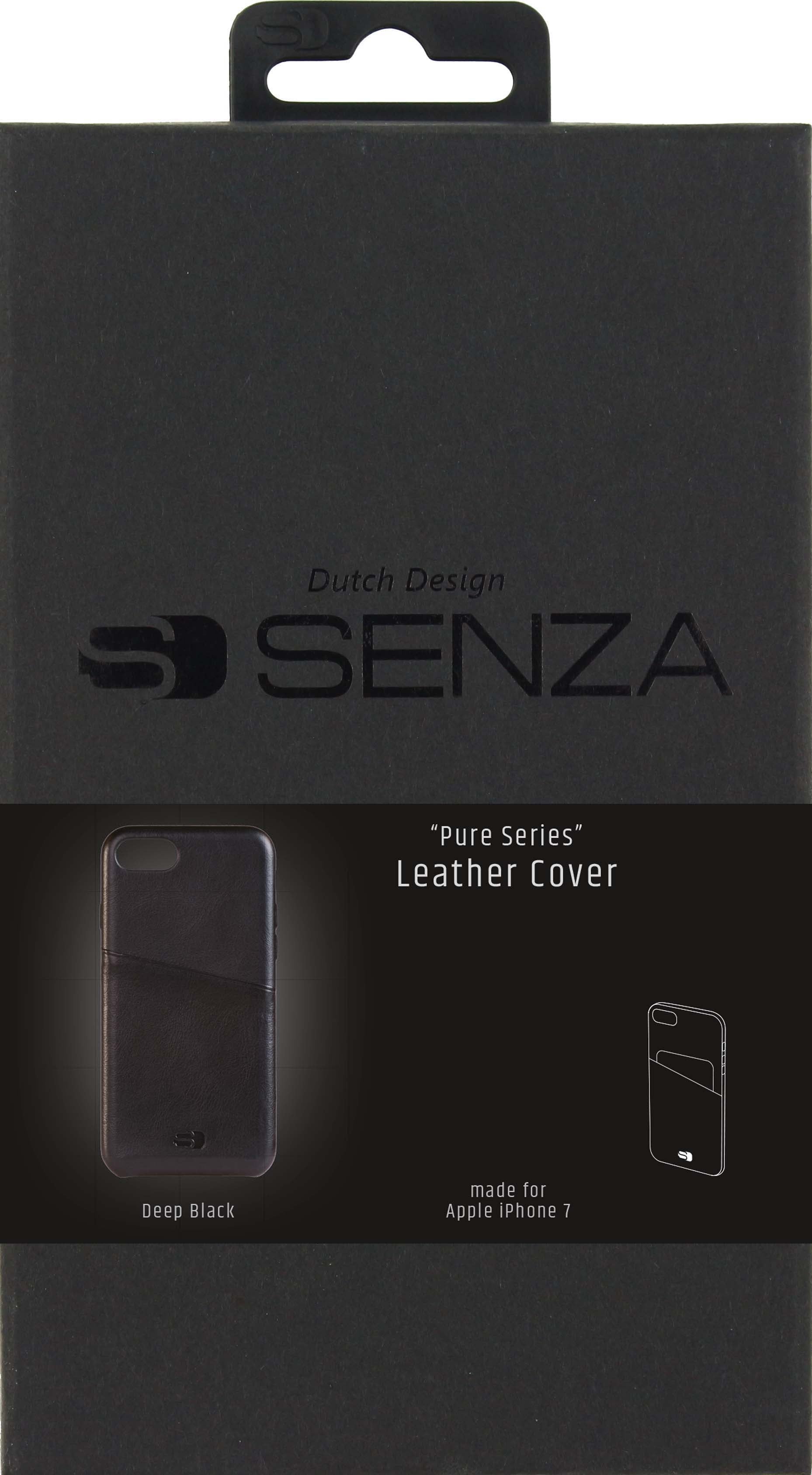 Senza Pure Leather Cover With Card Slot Apple Iphone 7/8/Se (2020/2022) Deep Black