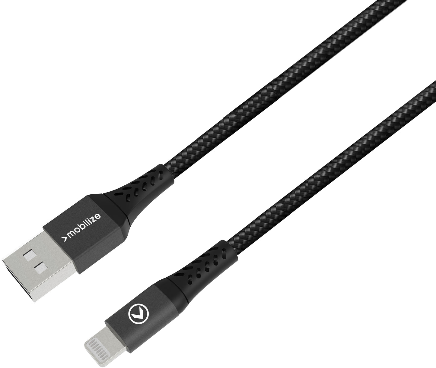 Mobilize Strong Nylon Cable Usb To Apple Mfi Lightning 20Cm. 12W Black