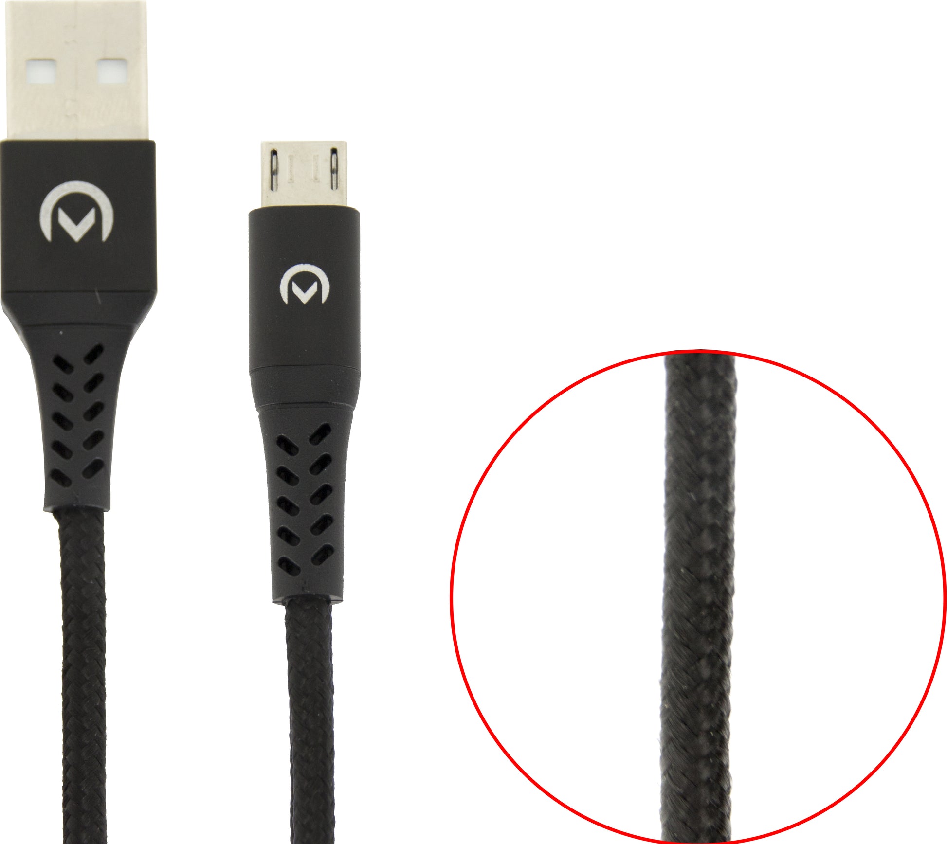 Mobilize Strong Nylon Cable Usb To Micro Usb 1M. 12W Black