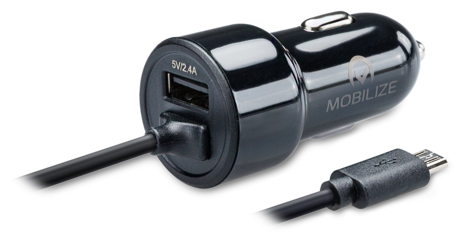 Mobilize Car Charger Usb + Micro Usb 24W 1M. Black