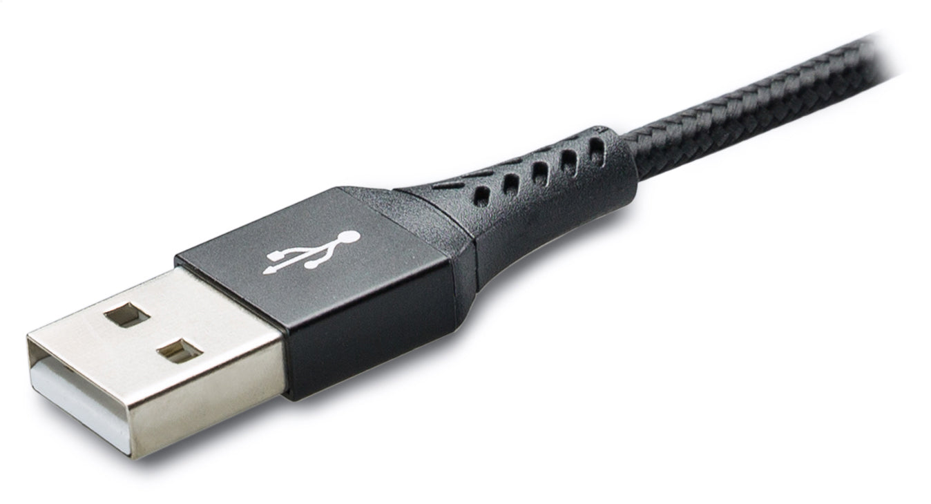 Mobilize Strong Nylon Cable 3In1 Usb To Micro Usb, Usb-C, Apple Mfi Lightning 1.5M Black