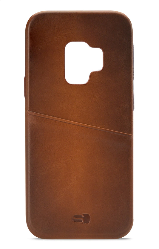 Senza Desire Leather Cover With Card Slot Samsung Galaxy S9 Burned Cognac