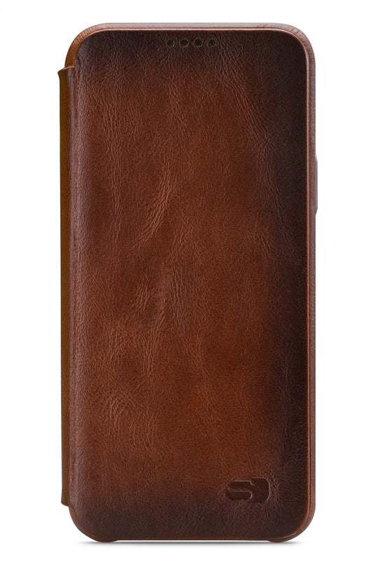 Senza Desire Skinny Leather Wallet Samsung Galaxy S9 Burned Cognac