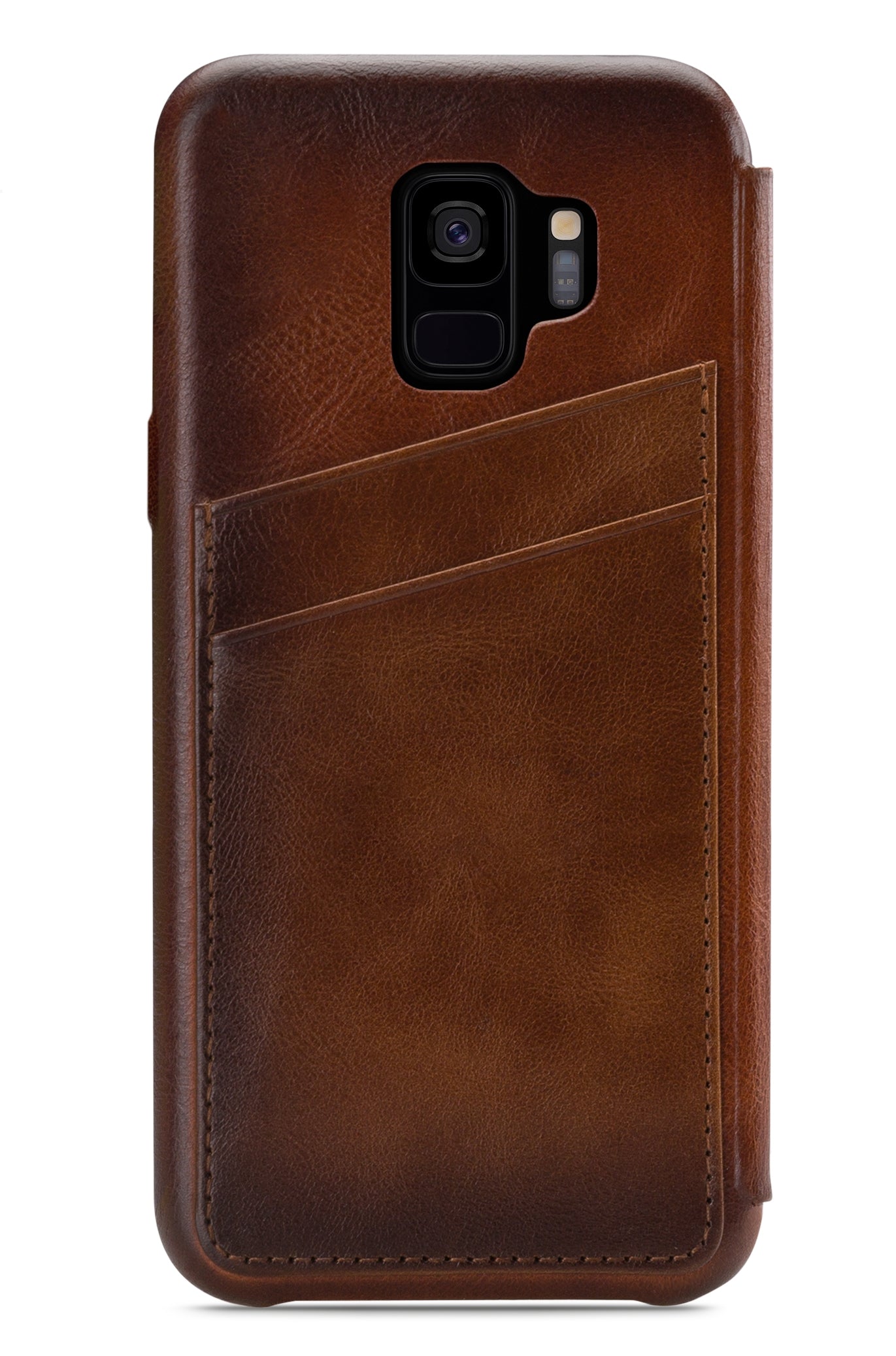 Senza Desire Skinny Leather Wallet Samsung Galaxy S9 Burned Cognac