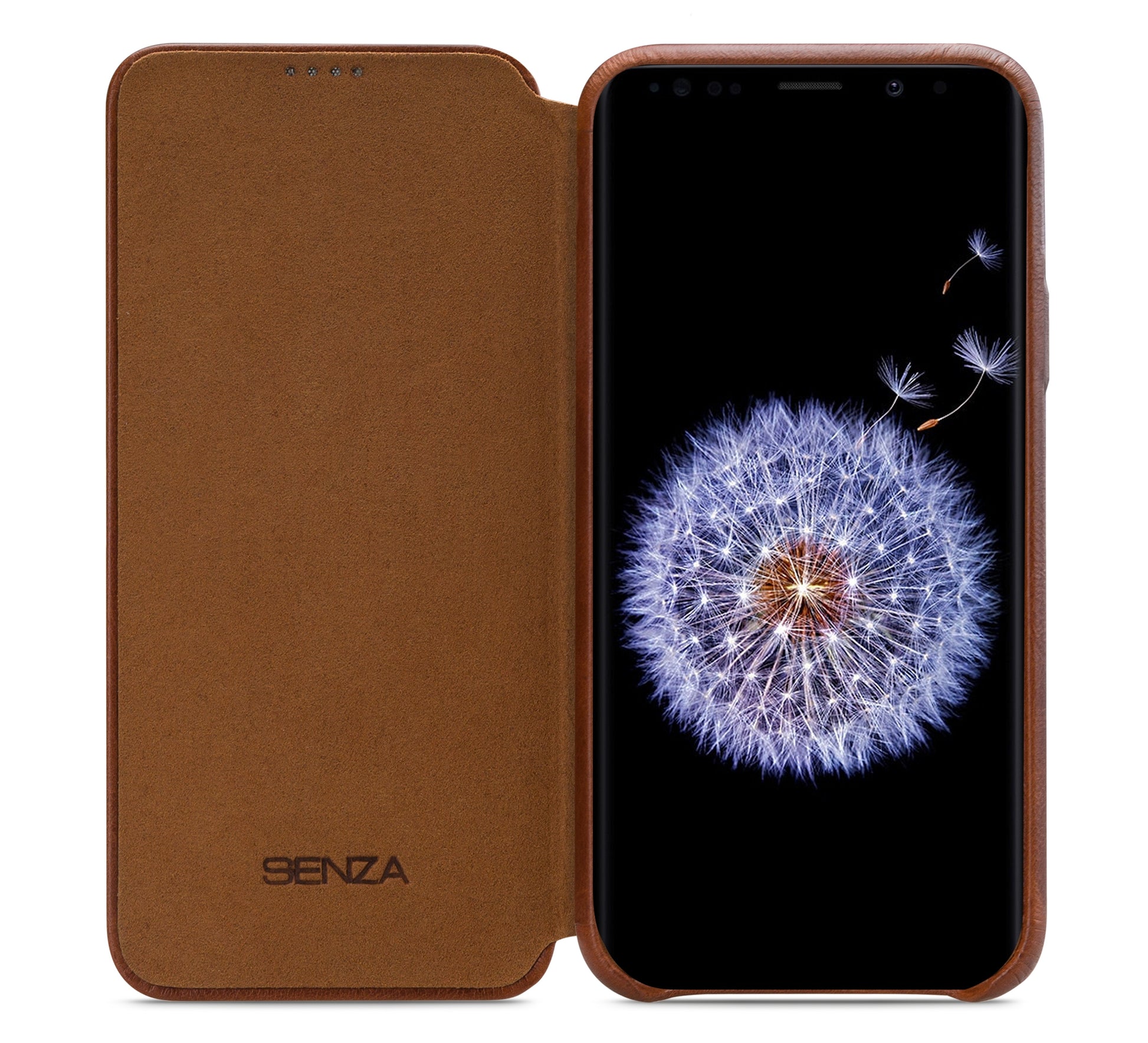 Senza Desire Skinny Leather Wallet Samsung Galaxy S9 Burned Cognac