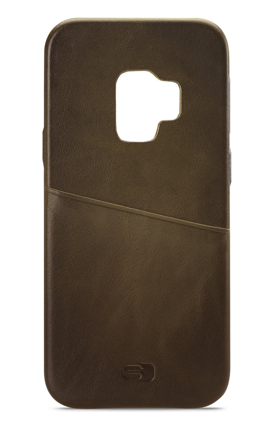 Senza Desire Leather Cover With Card Slot Samsung Galaxy S9 Burned Olive