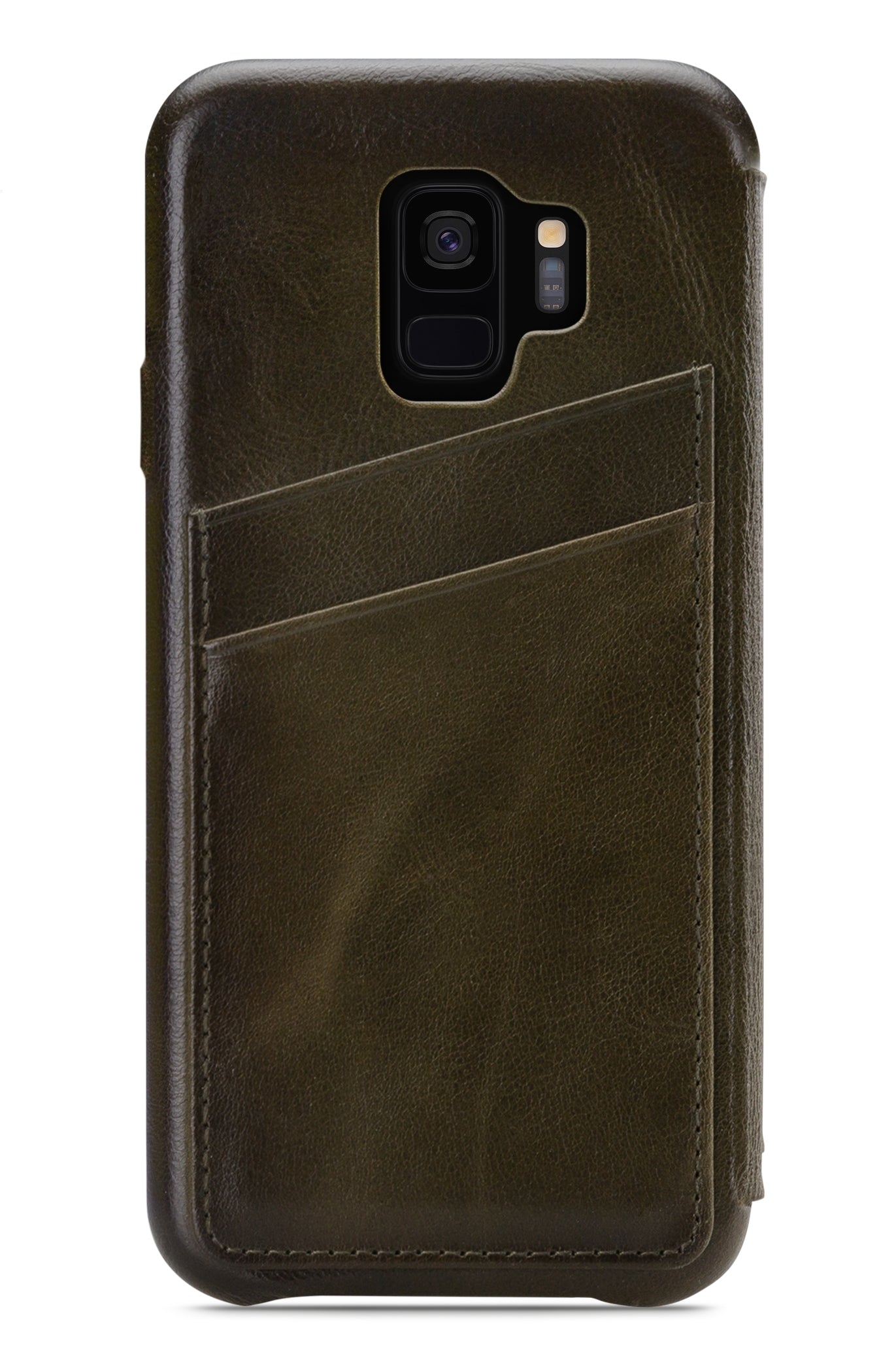 Senza Desire Skinny Leather Wallet Samsung Galaxy S9 Burned Olive