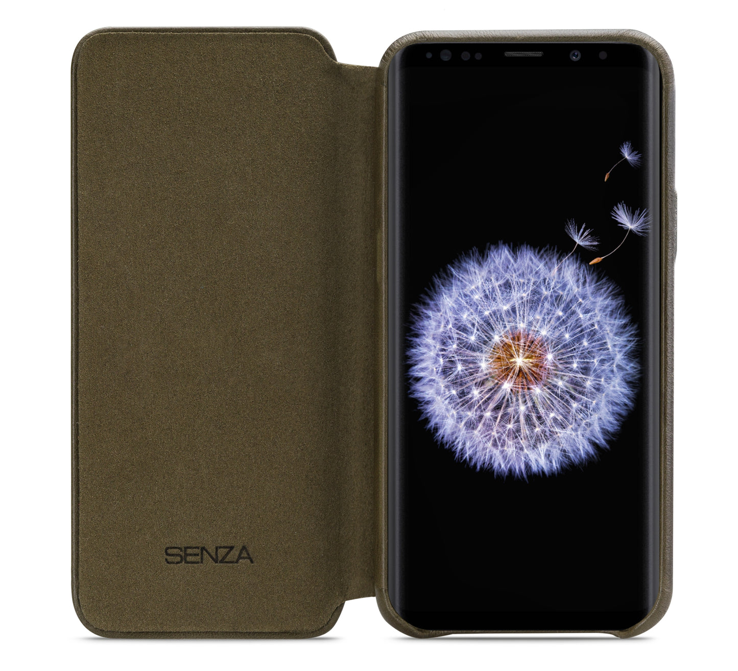Senza Desire Skinny Leather Wallet Samsung Galaxy S9 Burned Olive