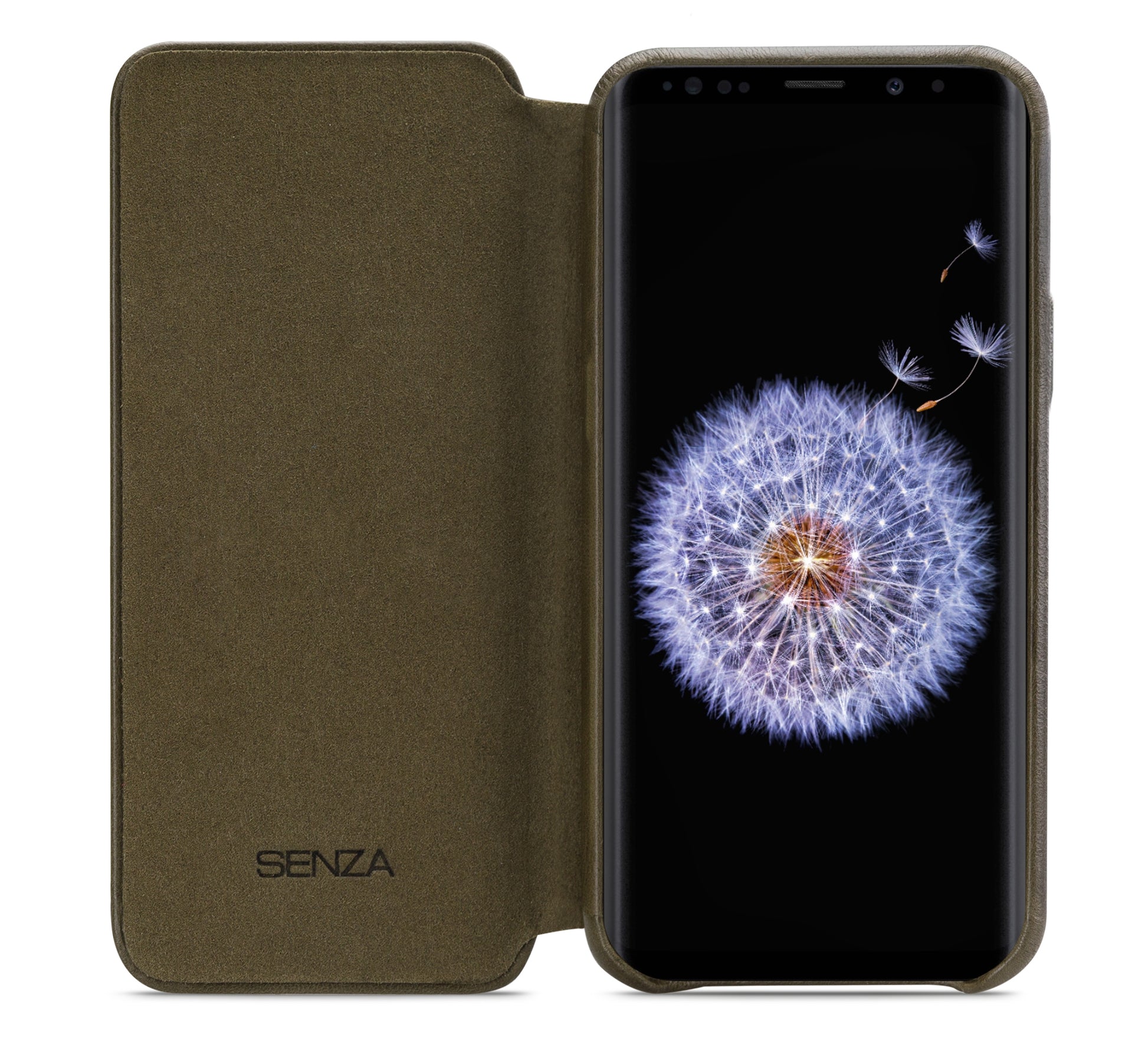 Senza Desire Skinny Leather Wallet Samsung Galaxy S9 Burned Olive