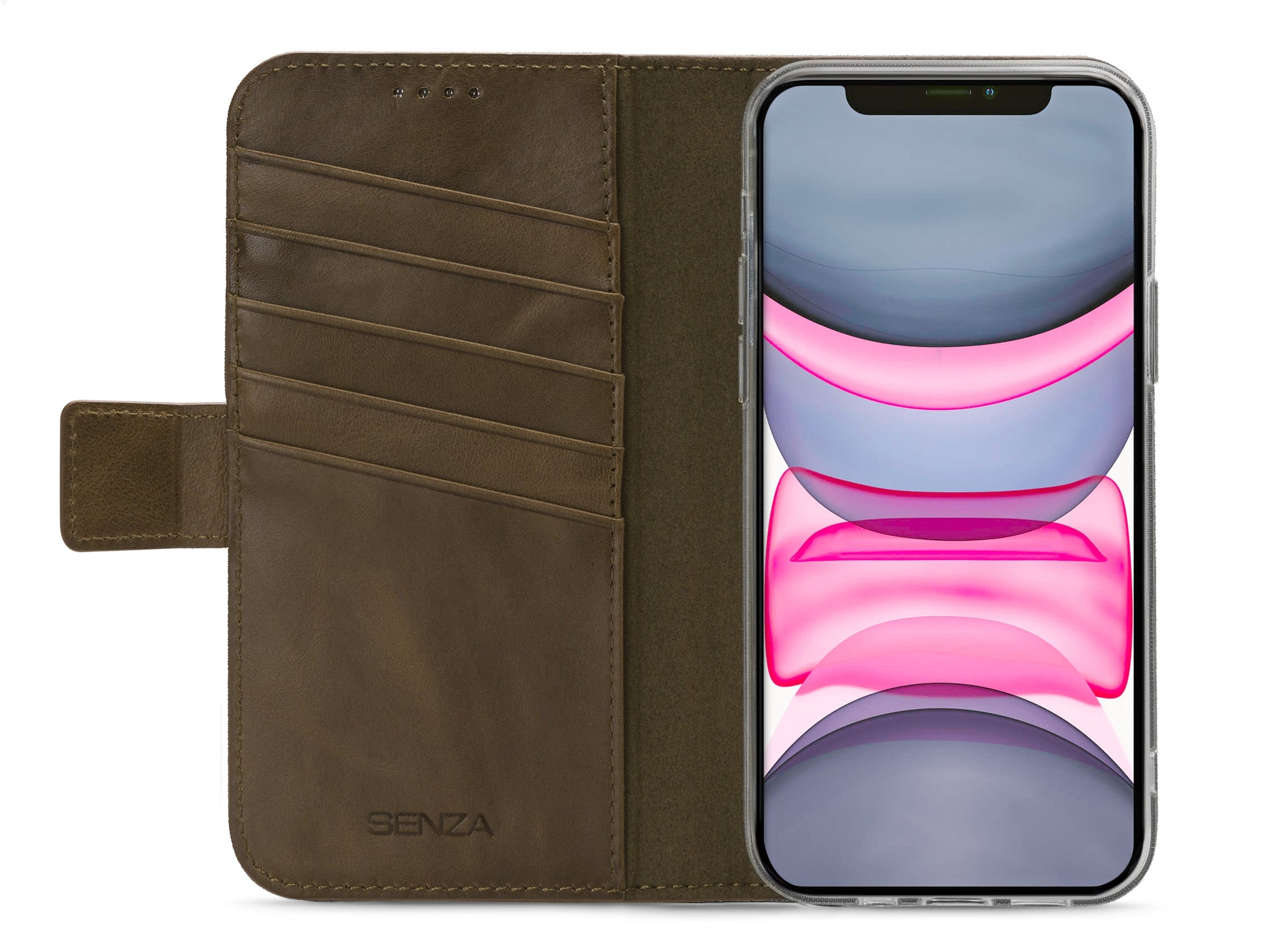 Senza Desire Leather Wallet Apple Iphone 11 Pro Burned Olive